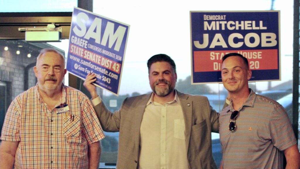 Representative Jacob Rosecrants, Sam Graefe for Senate District 43, Mitchell Jacob for OK House District 20. https://mcclaincountydemocrats.org